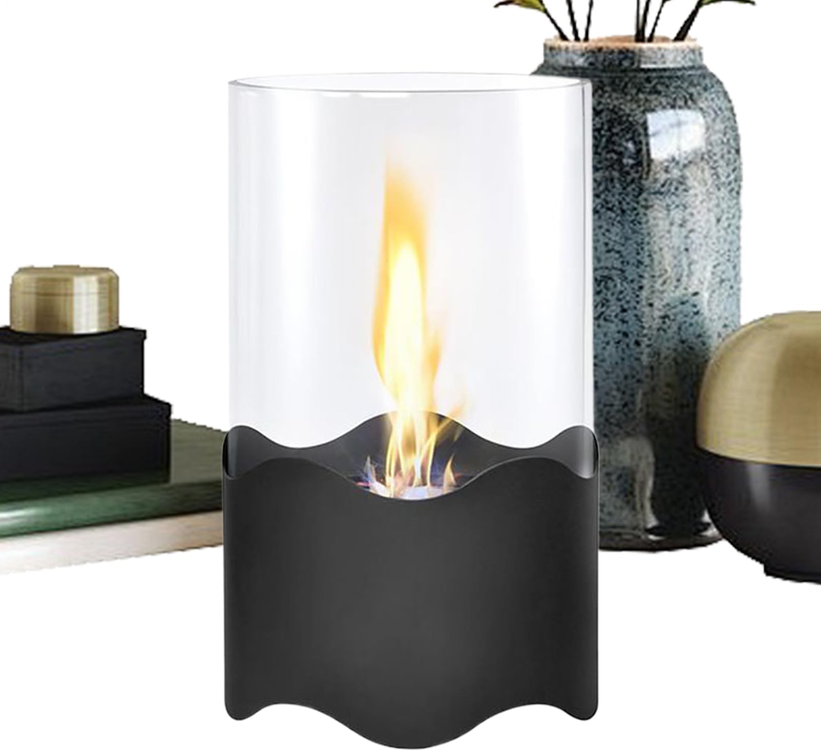 Portable Fireplace,Small Home Decor,Decorative Modern Deck Fireplace - for Office Bedroom Living Room Table Kitchen Mantel Bar Shelf Apartment Meditation Party Tea