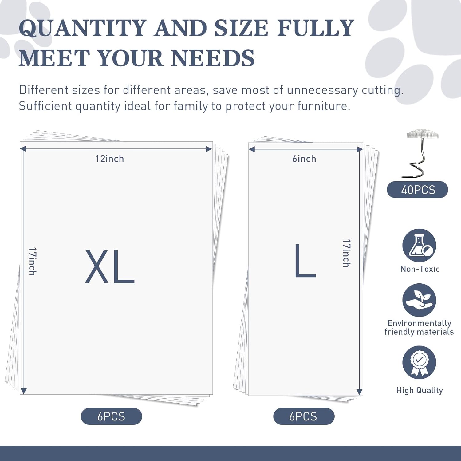 Clear Anti-Scratch Cat Furniture Protector Sheets