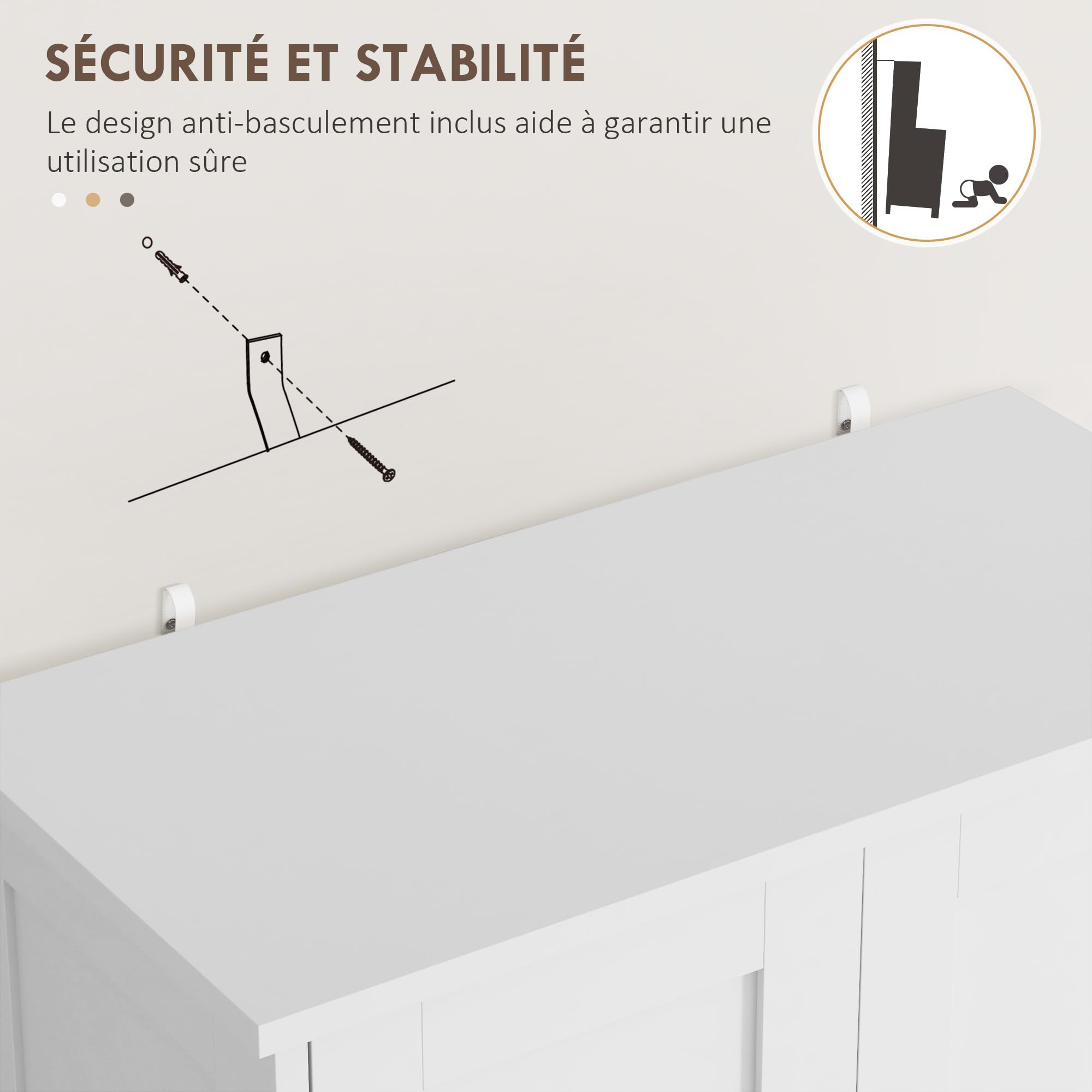 HOMCOM Armadio da cucina a buffet in stile moderno con armadietti, ripiani regolabili, cassetto, per sala da pranzo, soggiorno, 60 x 30 x 128 cm, bianco