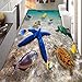 CXZC Adesivo da Parete per Pavimento di Stelle Marine 3D Decalcomania murale Rimovibile per Bagno in PVC