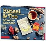 Mouji® Premium Rätsel und Tee - Adventskalender 2023 | Weihnachtskalender mit 24 spannenden Rätsel und hochwertigen Tees | Adventskalender zu Weihnachten 2023 für Erwachsene | Handgefertigt in DE
