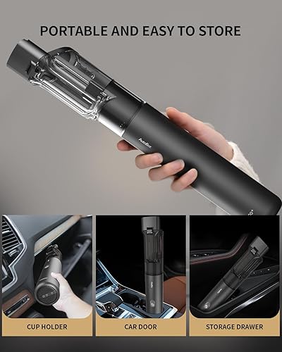 Miniatura 7 de AutoBot Aspiradora portátil inalámbrica para automóvil, aspiradora de mano de 20000 PA para pelo de mascotas, tiempo de funcionamiento de 50 minutos