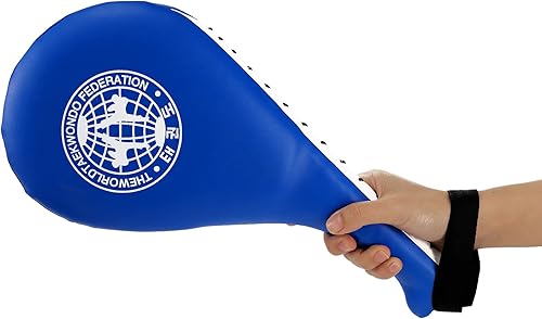 Miniatura 4 de Nicunom Paquete de 2 almohadillas de taekwondo, almohadilla duradera para ataque, karate, artes marciales, entrenamiento de kickboxing, color azul