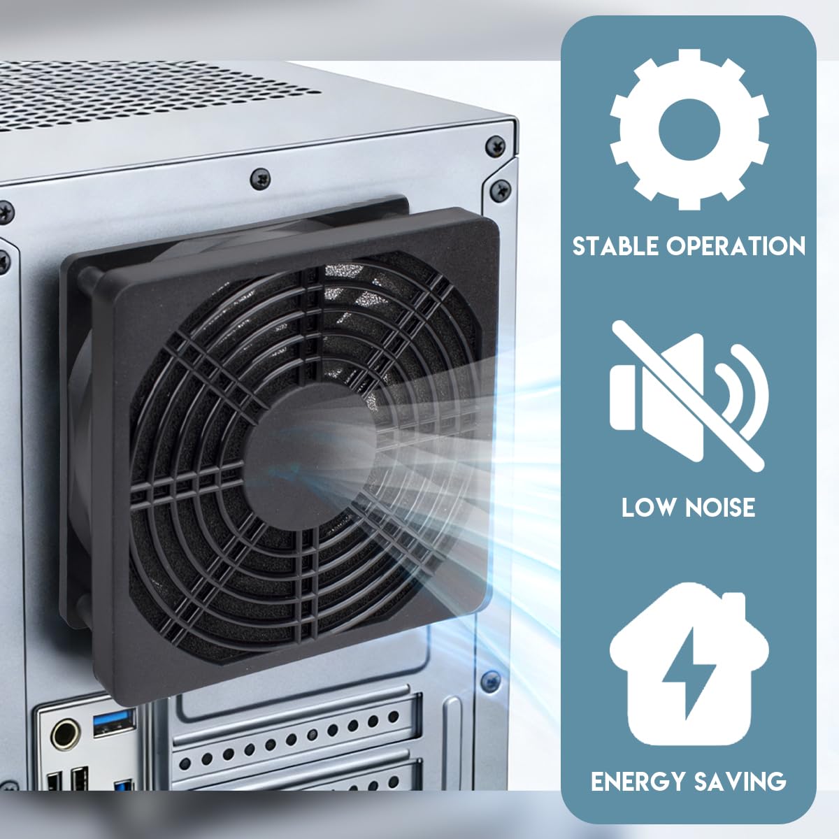 1 pezzo Ventola di raffreddamento elettrica, AC220V 120 * 120 * 38mm Mini ventola silenziosa con doppio cuscinetto a sfere per macchina del ghiaccio, refrigeratore e PC
