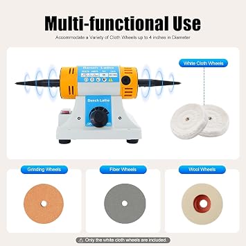 Mini Bench Polisher Machine Multi-Functional Grinder Polisher, Variable Speed Jewelry Polishing for Grinding & Polishing