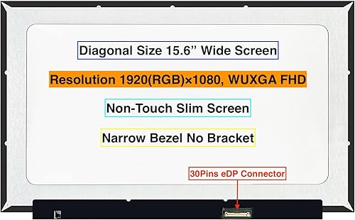 Miniatura 2 de EM EMAJOR TECH Nueva pantalla de repuesto para N156HGA-EA3 Rev.C3 1920X1080 FHD 1080P pantalla LCD no táctil LED con juego de cinta y herramientas