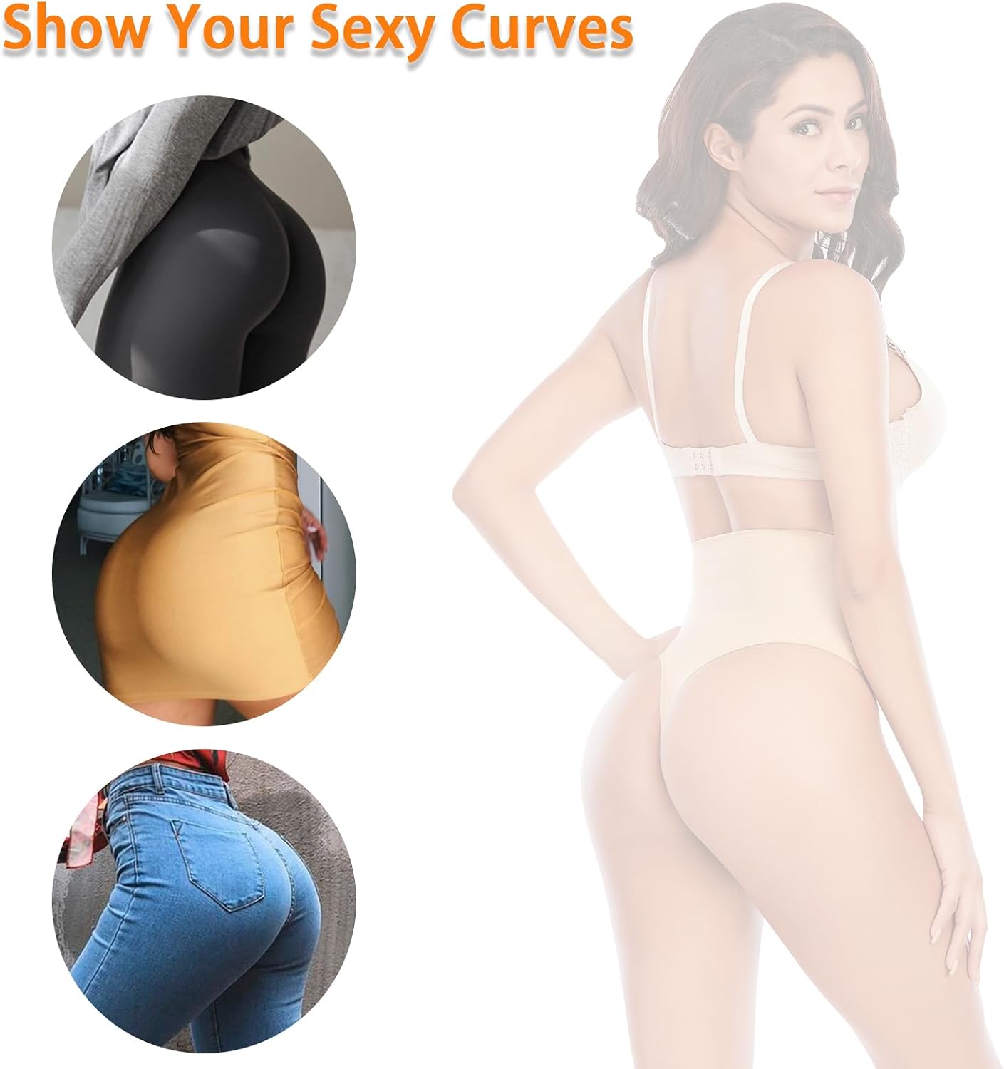 Womens Thong Shapewear Mid to High Waisted Shaper Thong WN0017