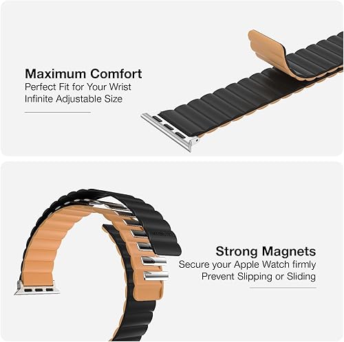 Miniatura 2 de Correa magnética de silicona para Apple Watch de 494645444241401.496 in, elegante correa de reloj inteligente para mujeres y hombres, fácil de poner
