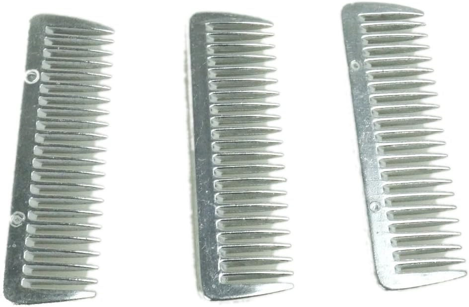 SXYH3PCS Stainless Metal Pulling Combs Horse Mane Tail Mini Pocket Combs 4013 ...