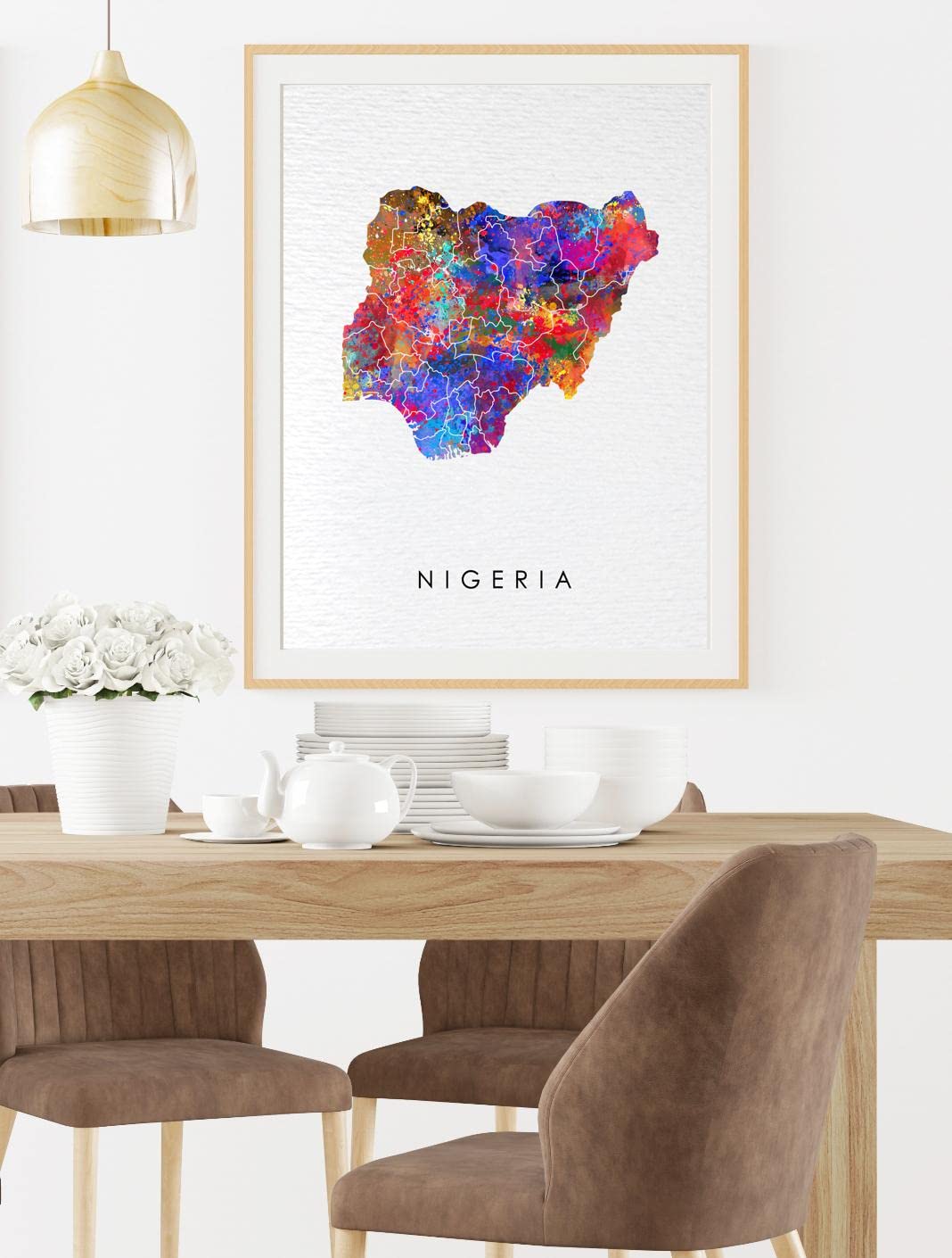Amazon.com: Dignovel Studios 18X24 Unframed Nigeria Watercolor Art