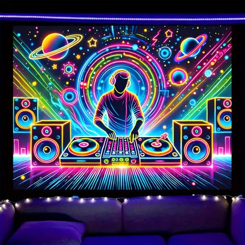 Image of Nuxovilar Cosmic DJ Wall Tapestry Polyester 59.05x51.18 In