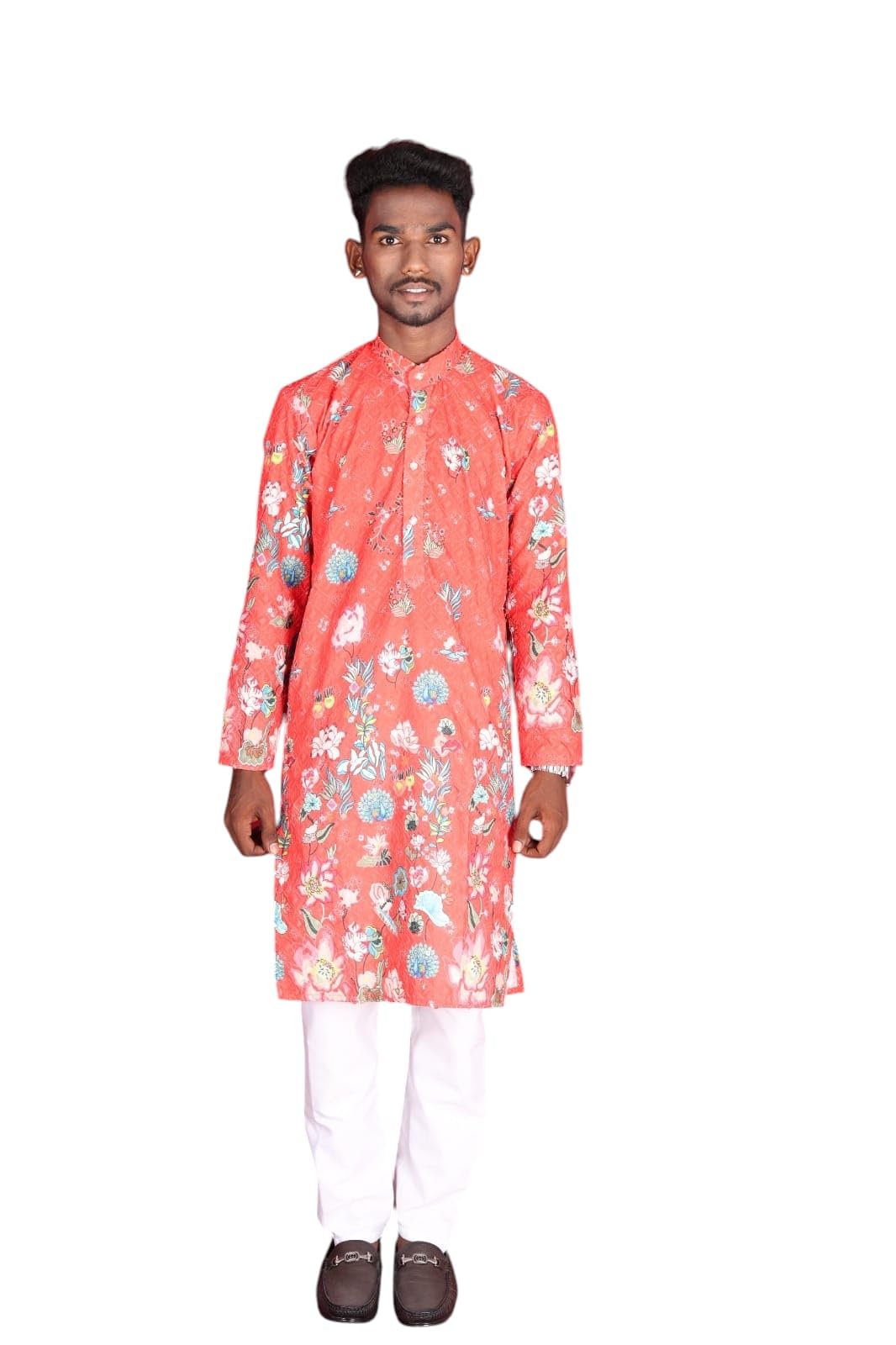 Men's Floral Print Kameez Suit With Pants-picture-16
