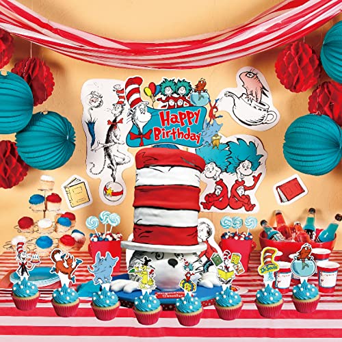 25Pcs Dr Seuss Cake Topper Decorations Cupcake Toppers Dr Seuss Happy Birthday Party Supplies For Kids Party Favor #TOP5