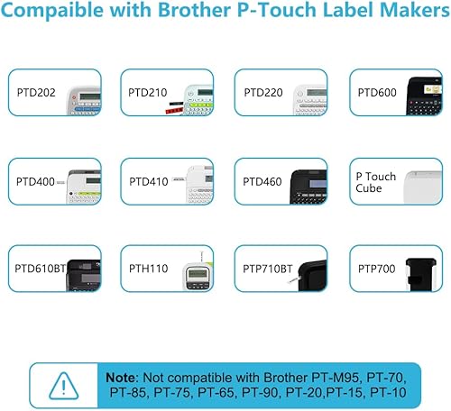 Miniatura 2 de Hehua Cinta laminada negra sobre transparente compatible de 12 pulgada (0.47 pulgadas) de repuesto para rotuladora Brother P-Touch TZe-131 TZe131