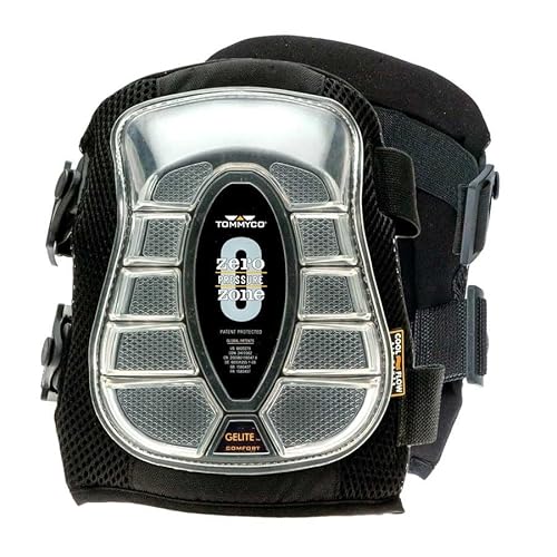 Tommyco GELite 6 in. L x 3.5 in. W Flat Terrain Pro Gel Knee Pads Black Non-Marring Breathable - Case of: 44