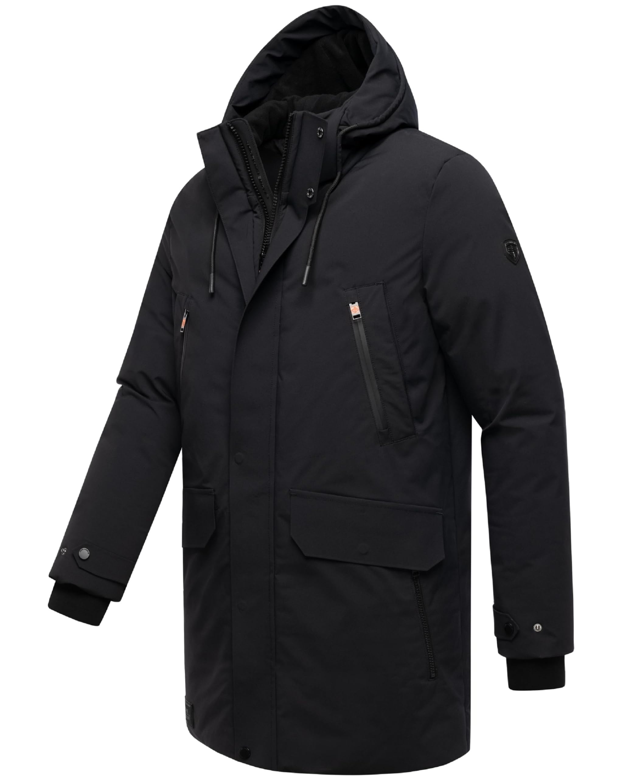 STONE HARBOUR Herren warmer Wintermantel lang Winterparka mit Fleece-Innenfutter, zahlreichen Taschen innen und außen und großer Kapuze Kitraan XX S-3XL