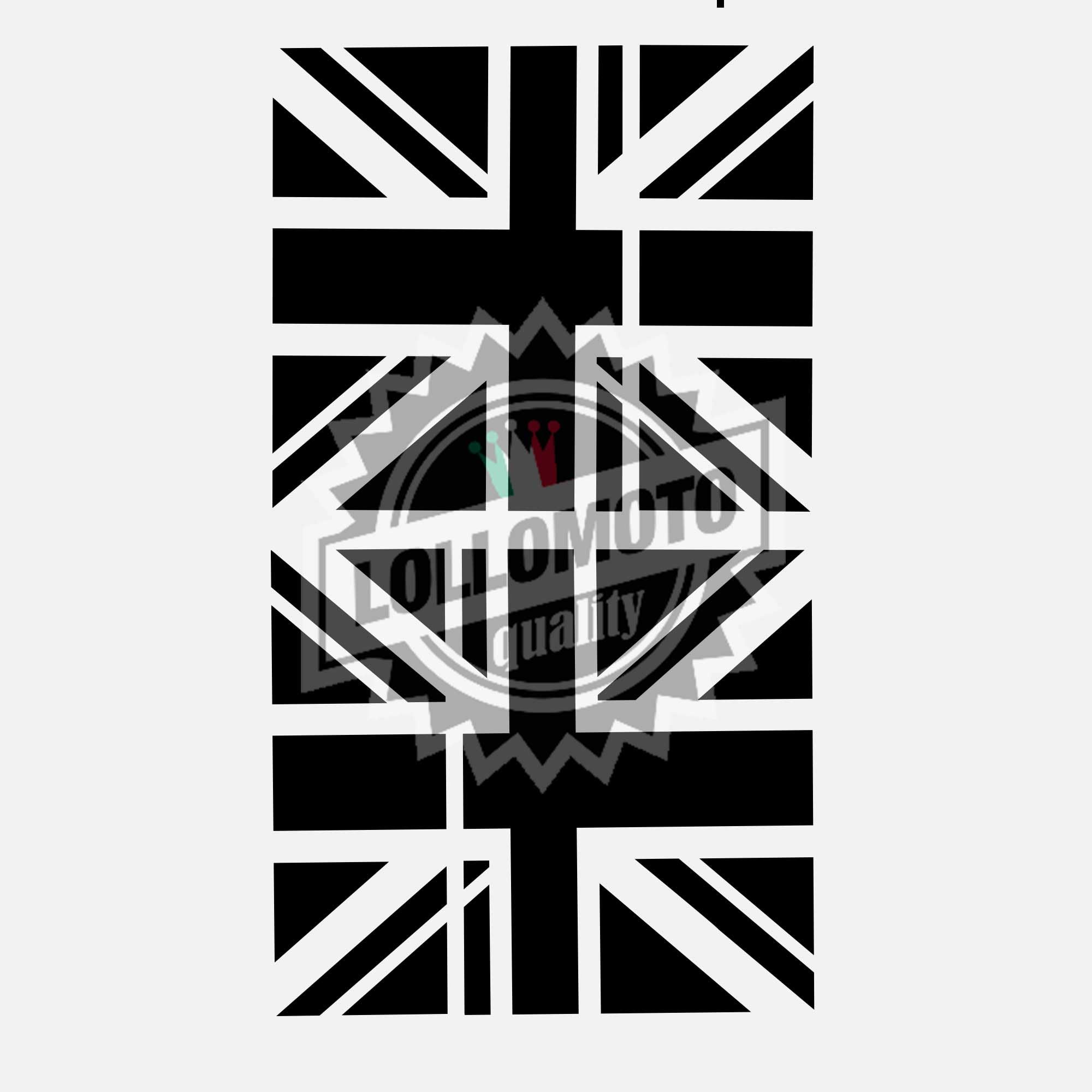 2x Adesivi Montanti BANDIERA INGLESE Ricambio Compatibile con Land Rover DEFENDER 5pt dal 2025 ad OGGI Stickers Accessori Auto Pellicole LOLLOMOTO (Nero Opaco)
