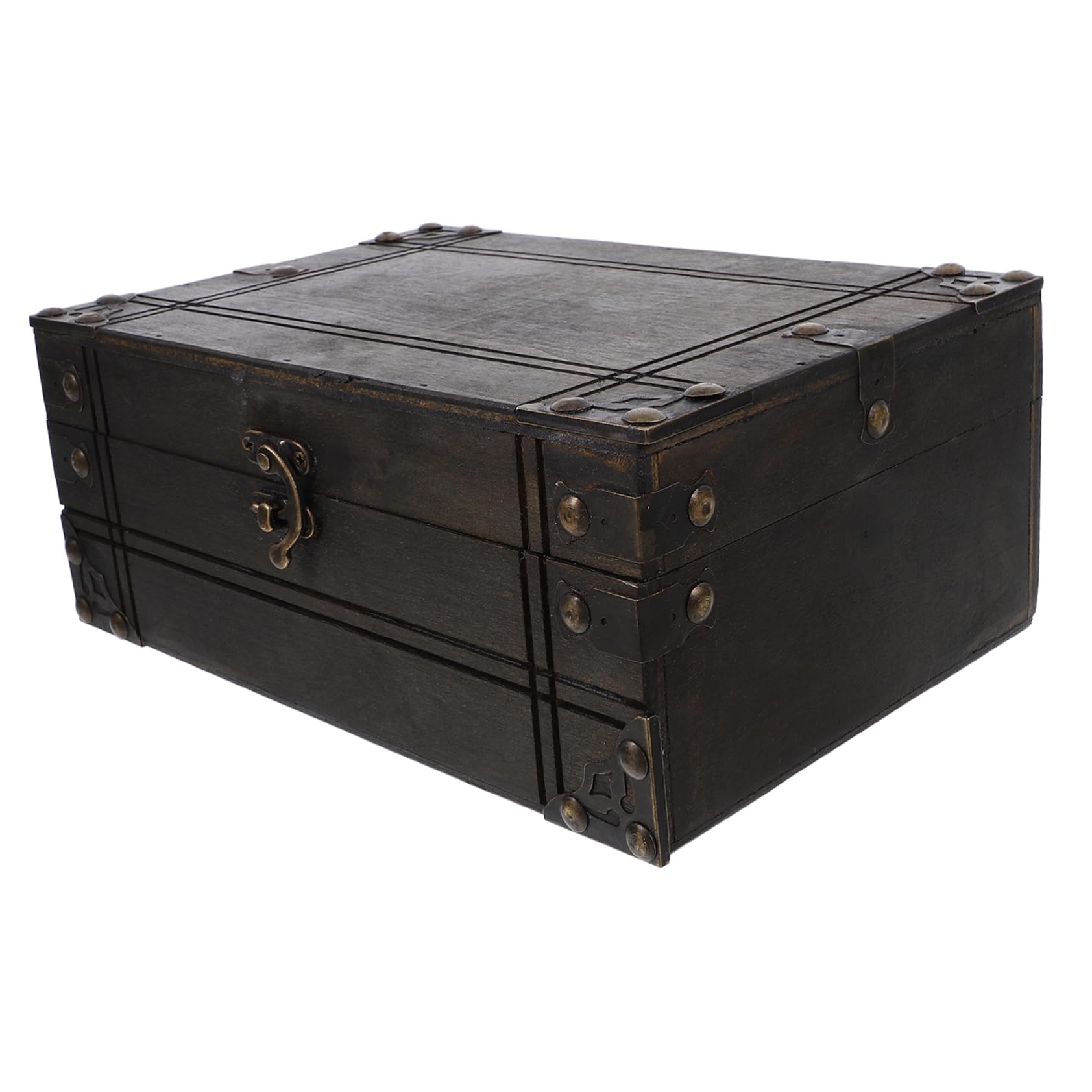 Petite boîte décorative bois vintage Alipis coffre rangement maison bureau