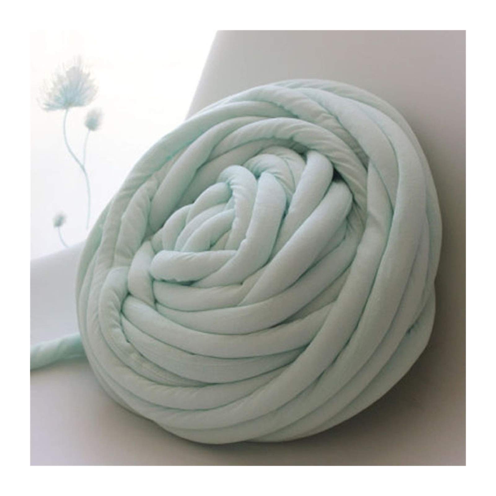 QSCTYG Chunky Yarn 250g Chunky Knit Blanket Yarn Cotton Braid Tube Super Bulky Arm Knitting Alternative Yarn Knitting Yarn (Color : Mint)