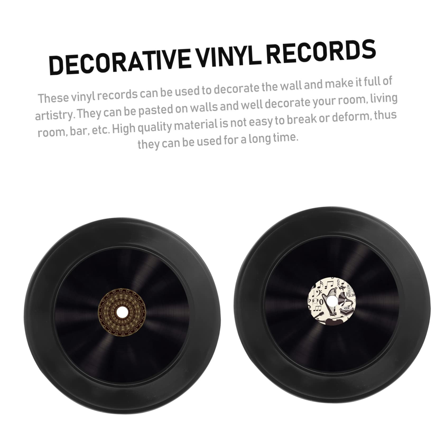 GLEAVI 12 Pezzi Dischi in Vinile Decorativi Neri Stile Retrò per Decorazione Pareti Bar e Caffè Materiale Vinile per Eventi e Fai da Te