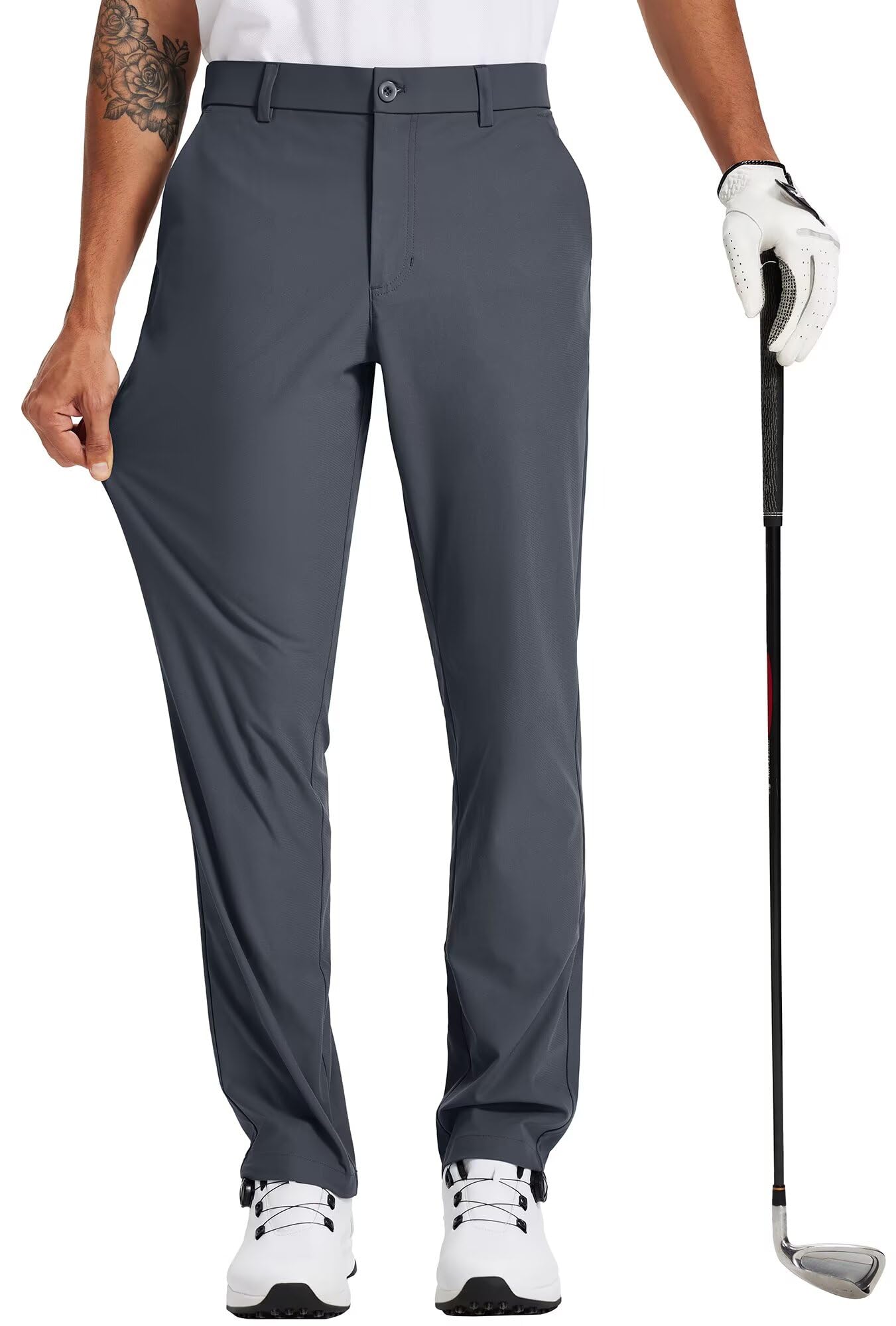 Tyhengta Mens Golf Pants 30 32 34 Lightweight Comfy Stretch Work Dress Pants