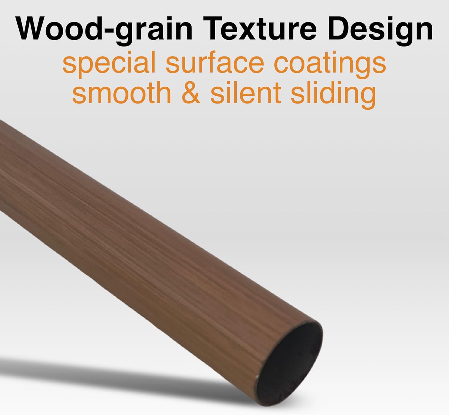 Faux Wood Curtain Rods for Windows 24-68Inch, 1 Inch Heavy Duty Boho Decorative Drapery Rods with Pumpkin Finials, Adjustable 36-72" Single Rods Window Treatment Rod for Apartment, Easy Install