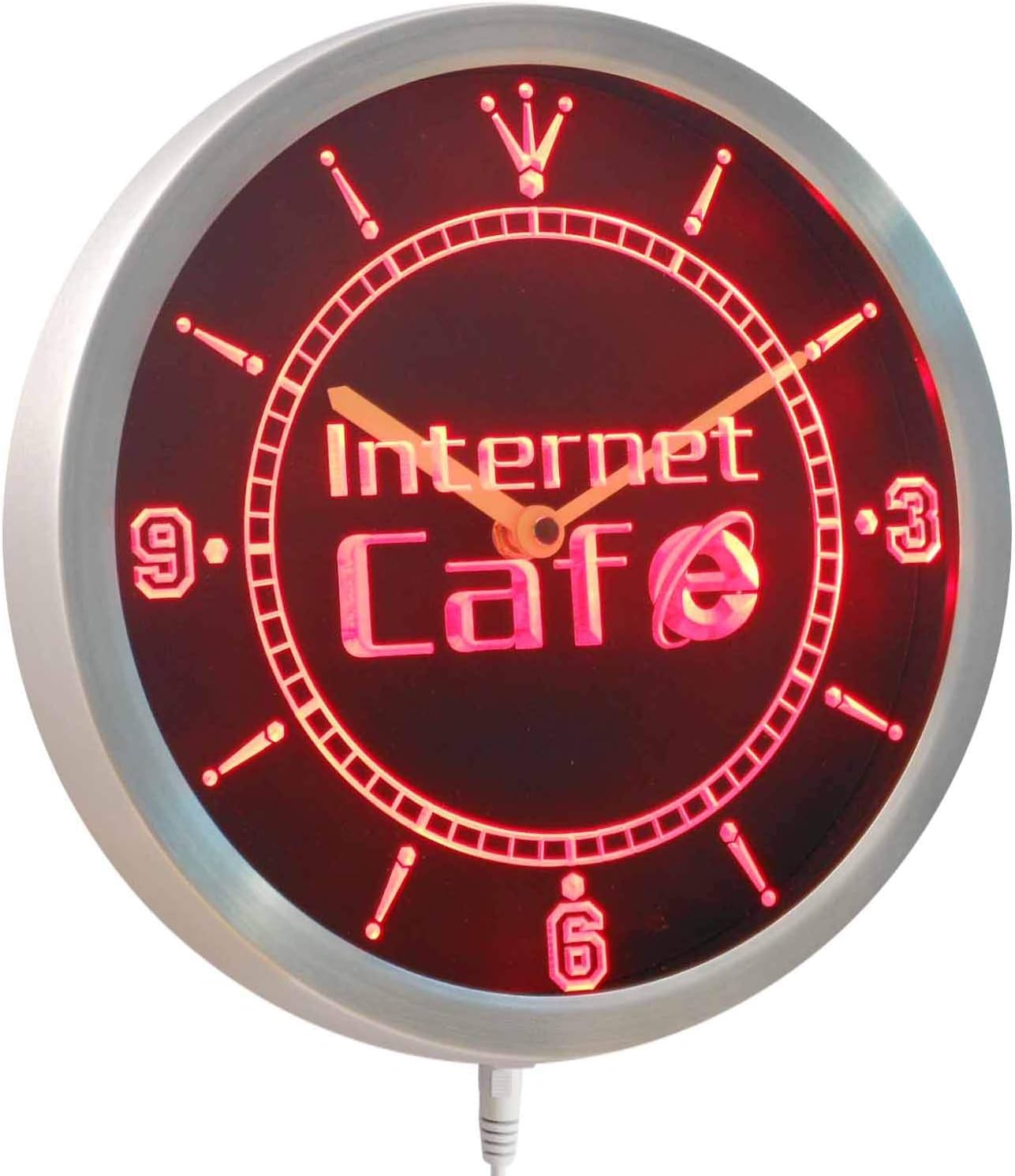 ADVPRO nc0280-b Internet CAF? Shop Neon Sign LED Wall Clock