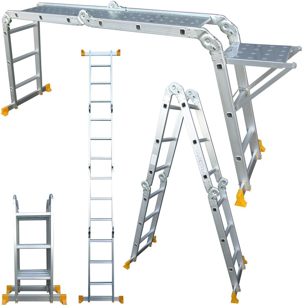 Abbey Aluminium Multi-Purpose Ladder 3.4m with New Safety Platform MPL34