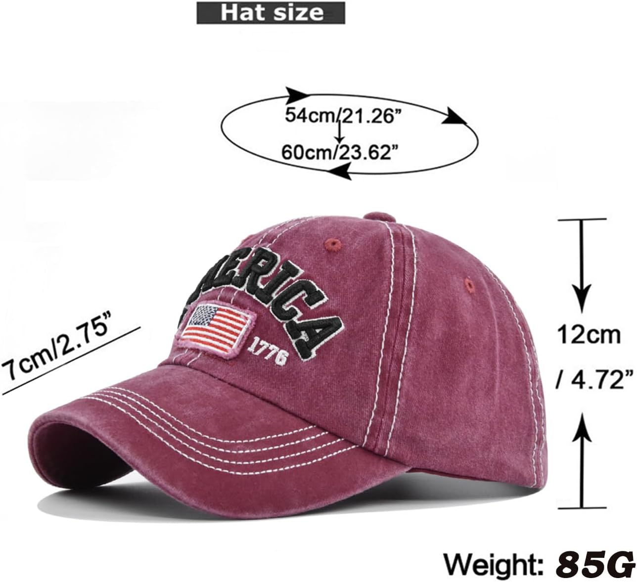 Cot-Oath Mens Baskeball Cap Women Hat American Flag Hat Unisex Adjustable Trucker Hat Retro Dad Mom Gift - Image 5