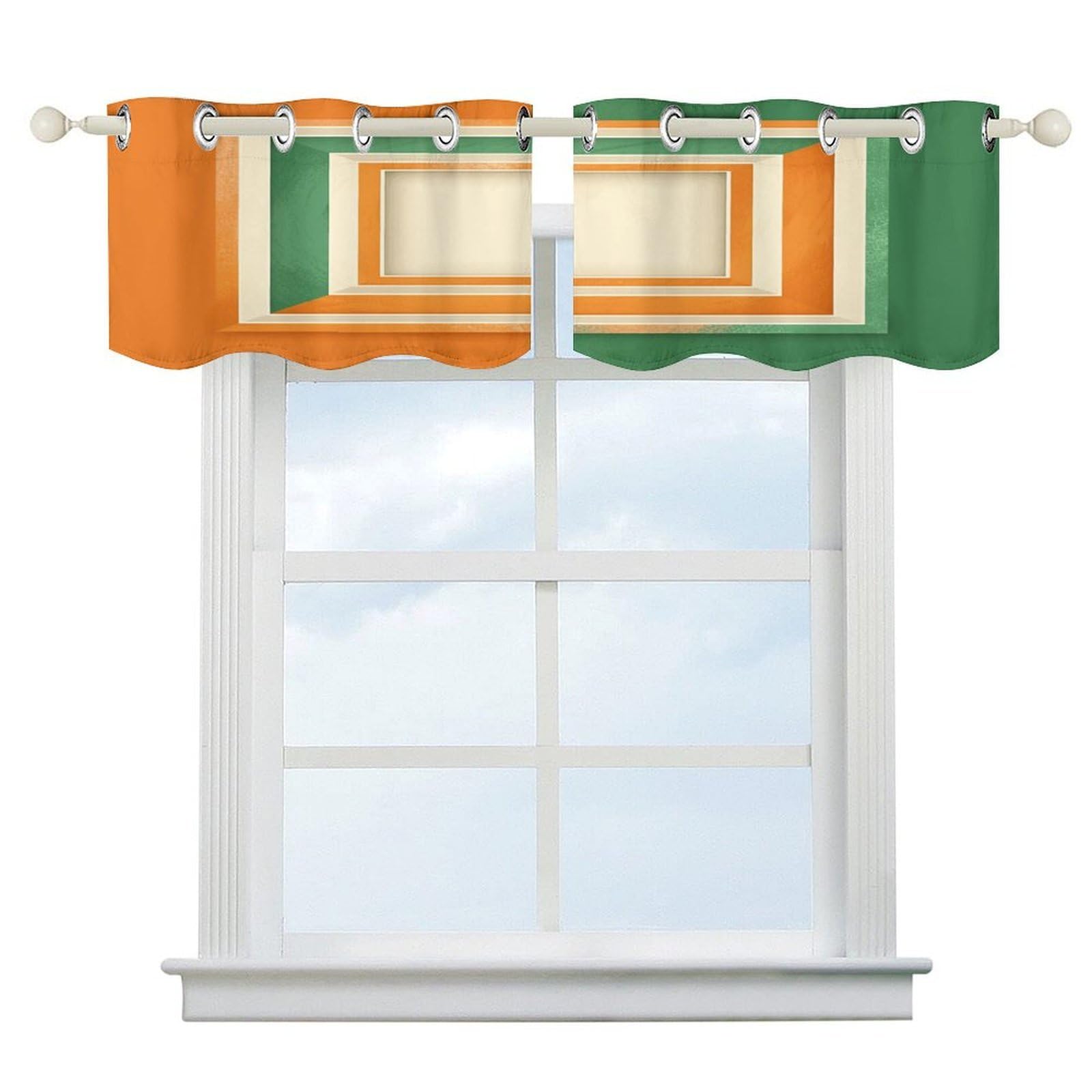 Cortinas opacas para evitar reflejos en la cocina, cenefa de arte moderno 52x18.1"