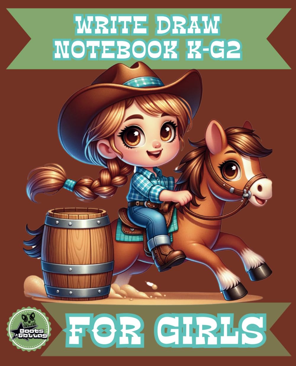 Write Draw Notebook K-G2 for Girls: Cowgirl Draw and Write Journal with Picture Space | Handwriting Practice Paper | Exercise Book |Primary Composition |110 Pages | 7.5x9.25