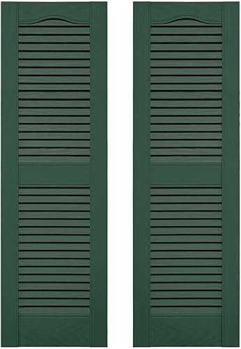 Miniatura 180 de Builders Edge 12 pulgadas de ancho x 48 pulgadas de alto, montante central superior de catedral estándar, persianas con listones abiertos, incluye