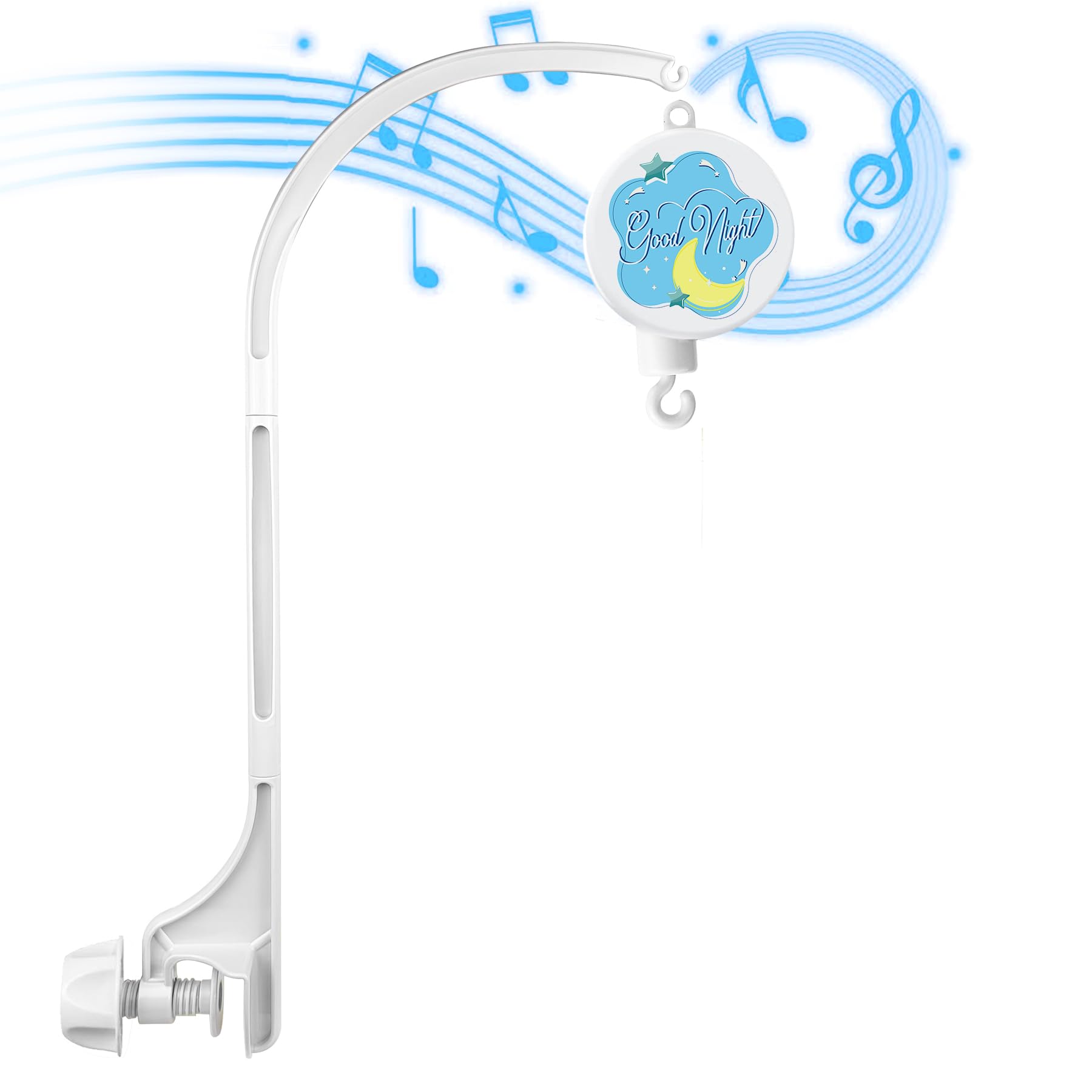 25 Inch Crib Mobile Arm Nursery Mobile arm Baby Mobile Hanger,Mobile arm for Crib,DIY Toy Decoration Move Bracket，Double nut Adjustment and Fixing-