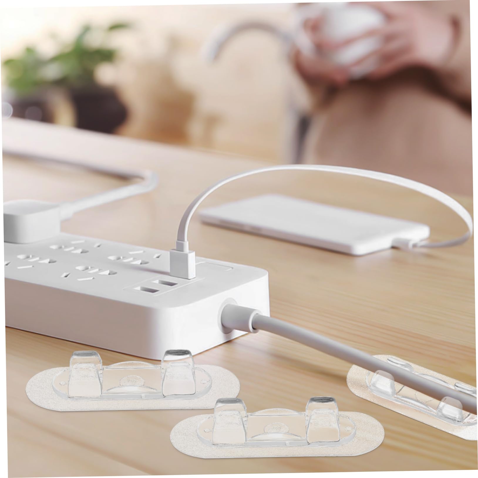 HOMSFOU 150stücke Kabelhalter Selbstklebend Transparente Wandkabelclips Für Effektives Kabelmanagement Im Büro Und Zuhause Verschiedene Für Optimale Organisation