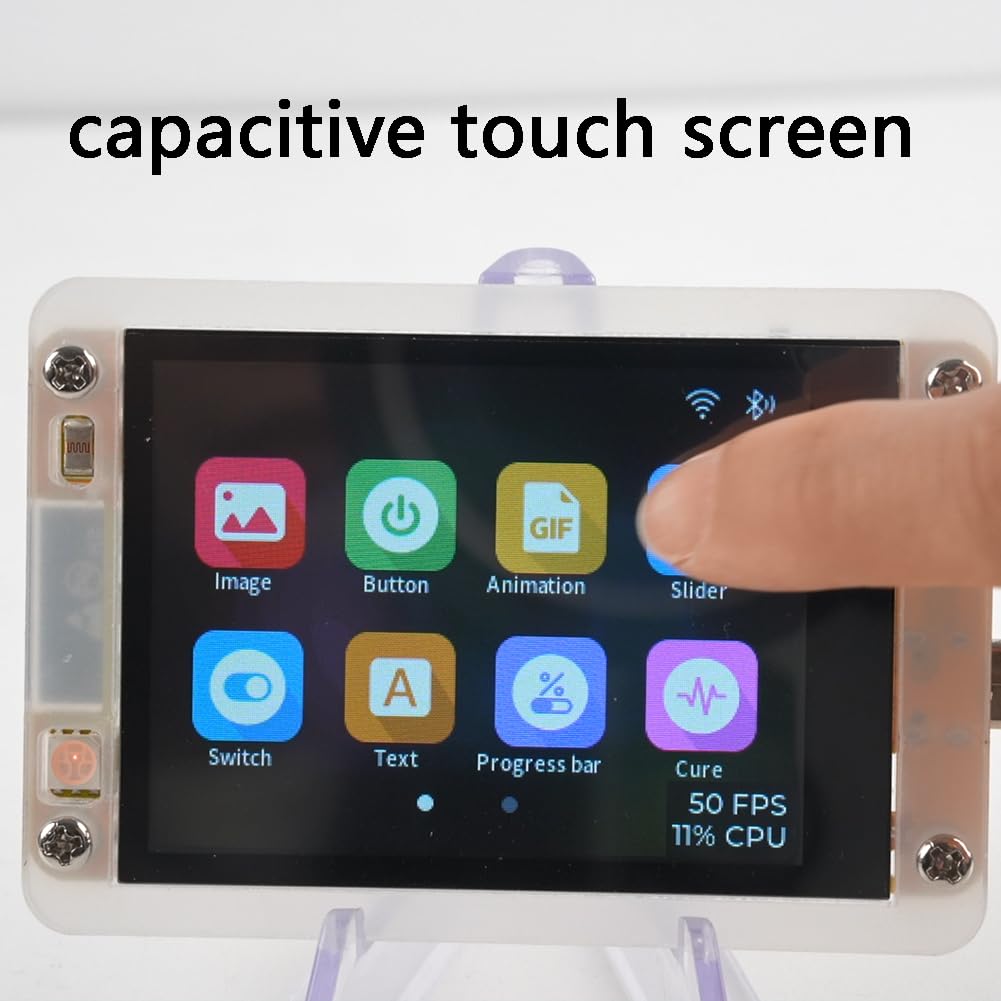 DIYmalls 2.8 pulgadas ESP32 Pantalla de JC2432W328C Pantalla táctil capacitiva 240x320 TFT LCD Módulo ESP-32 Placa de desarrollo ST7789 + funda acrílica transparente, no ESP32-2432S028R