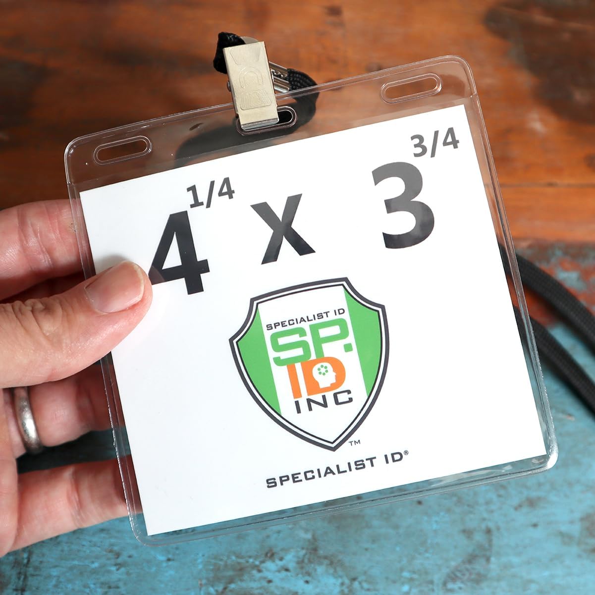 500 Pack -4x3 Nametag Holder with Lanyard - Horizontal - Premium 4 x 3 Event Badge Holders with Lanyards - Extra Room Pouch - Large Name Tags for Events, (up to 3 3/4 x 4 1/4) Specialist ID (Black)