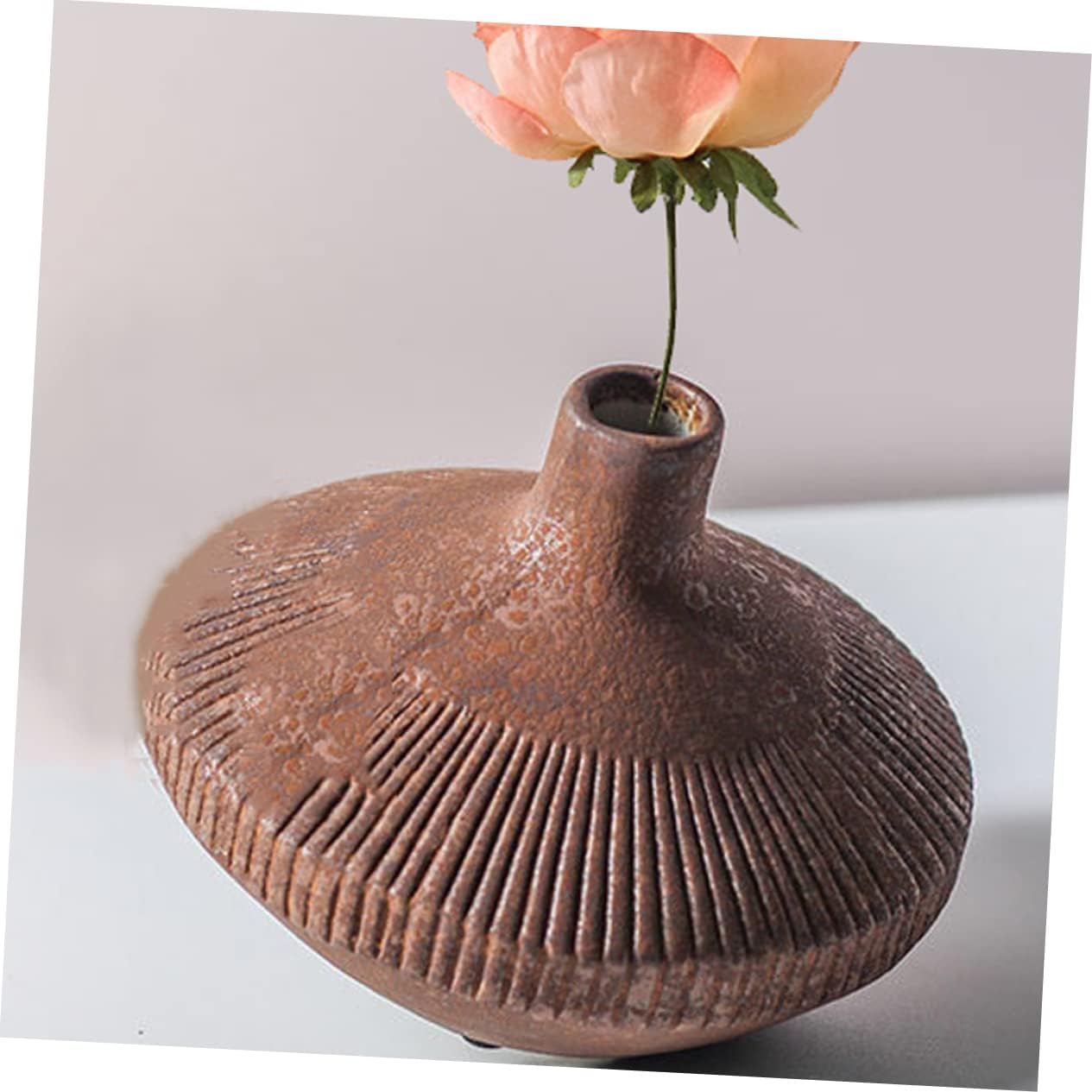 1Pc Vintage Style Vase Retro Storage Holder for Home Decor Elegant Design for Floral Arrangements for Living Room and Office Decoration