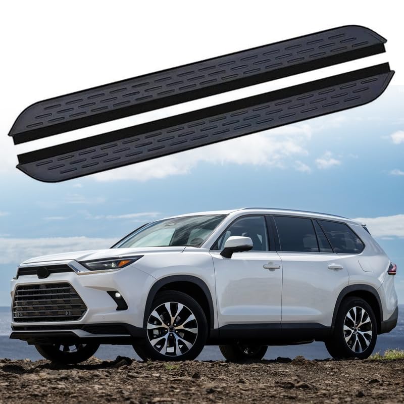 2Pcs Running Boards Side Steps Pedal Nerf Bars Fits for Toyota Grand Highlander 2024 2025 Black Nerf Bar