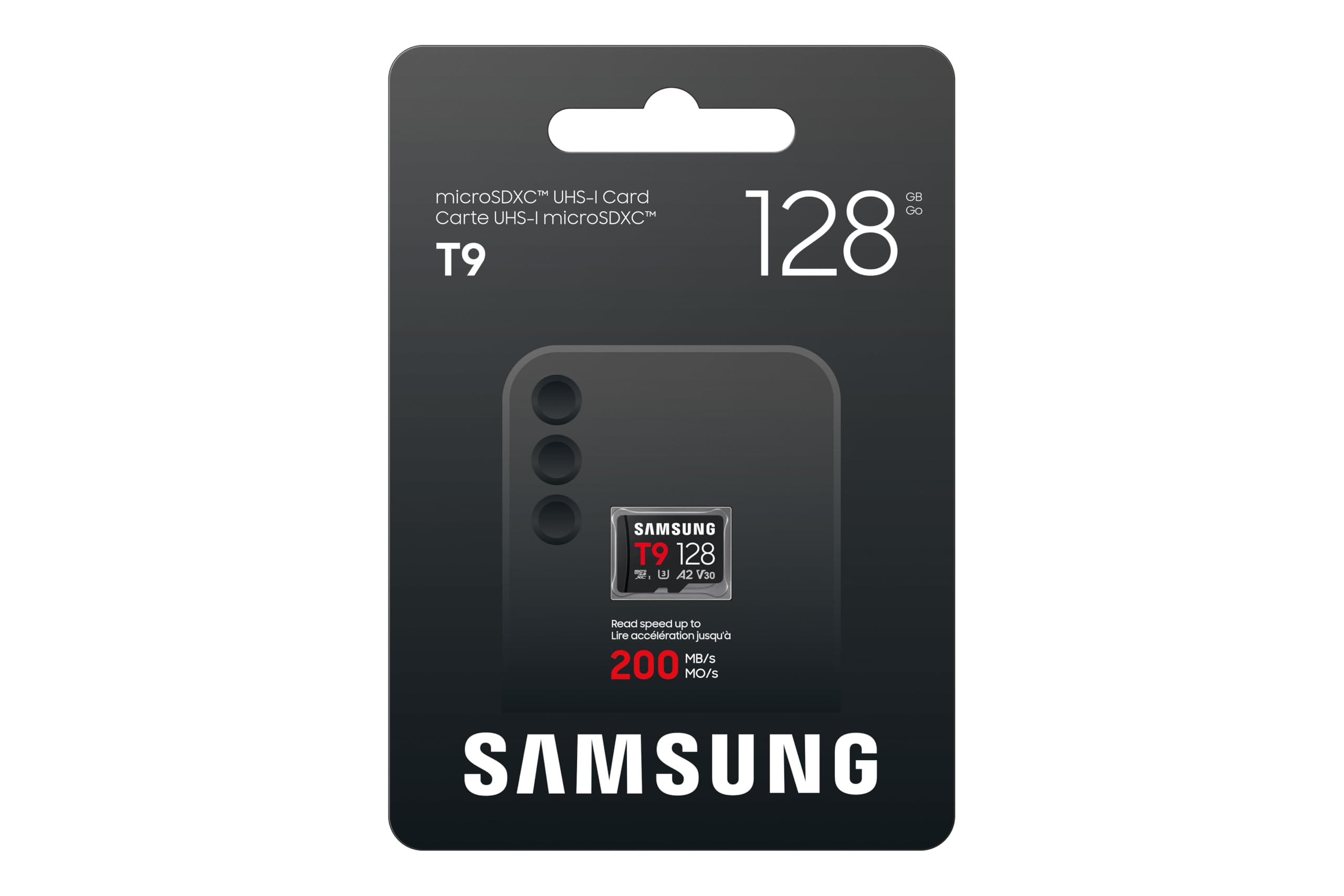 Samsung T9 Carte microSD, 128 Go, Carte mémoire pour Drones, caméras d'action et caméras 360°, UHS-I U3, Full HD & 4K UHD, 200 Mo/s en Lecture, 130 Mo/s en écriture, MB-MH128T/WW