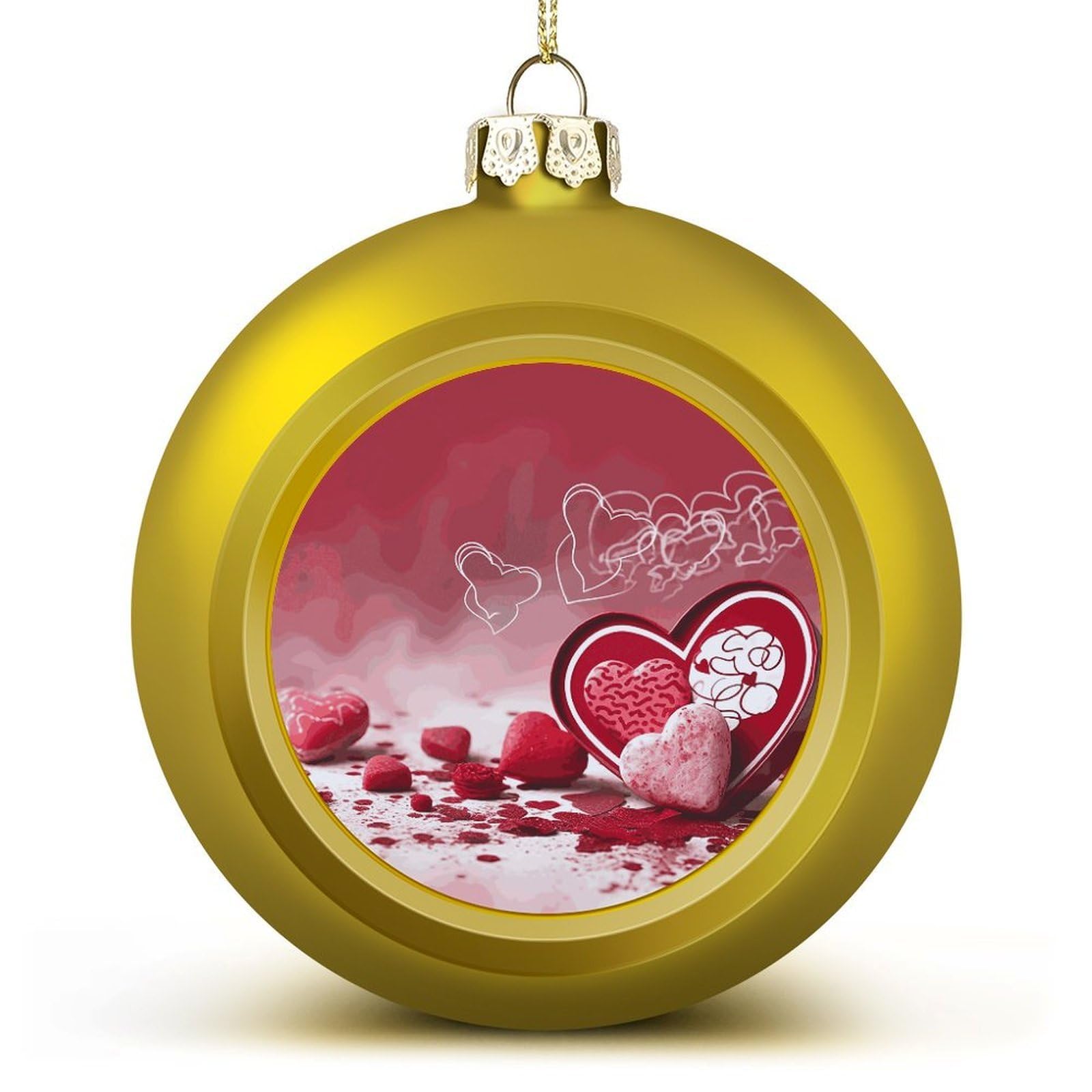 Sapin de Noël et Saint-Valentin : boules de Noël décoratives suspendues