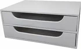 Organizador 2 Gavetas Branco Folha Sulfite A4 Base para Monitor Suporte de Monitor