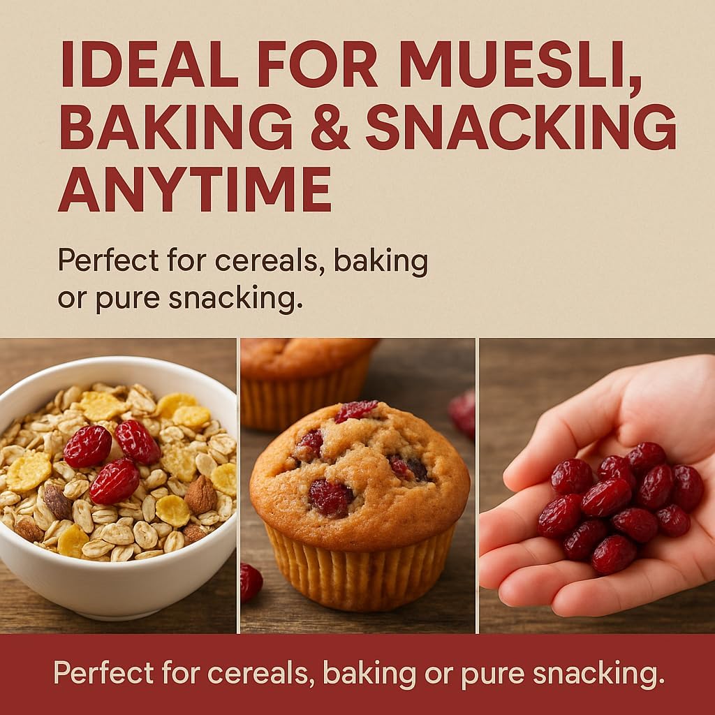 GiDeli Cranberries getrocknet 3 x 5 kg – aromatische Trockenfrüchte, Cranberries ideal als Snack, im Müsli, Joghurt oder zum Backen, natürlich fruchtiger Geschmack