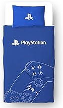 PlayStation Official Single Duvet Cover Set | Hand Control Gaming Design Reversible 2 Sided Bedding Including Matching Pillow Case | Character World Brands Single Bed Set | Polycotton, Blue