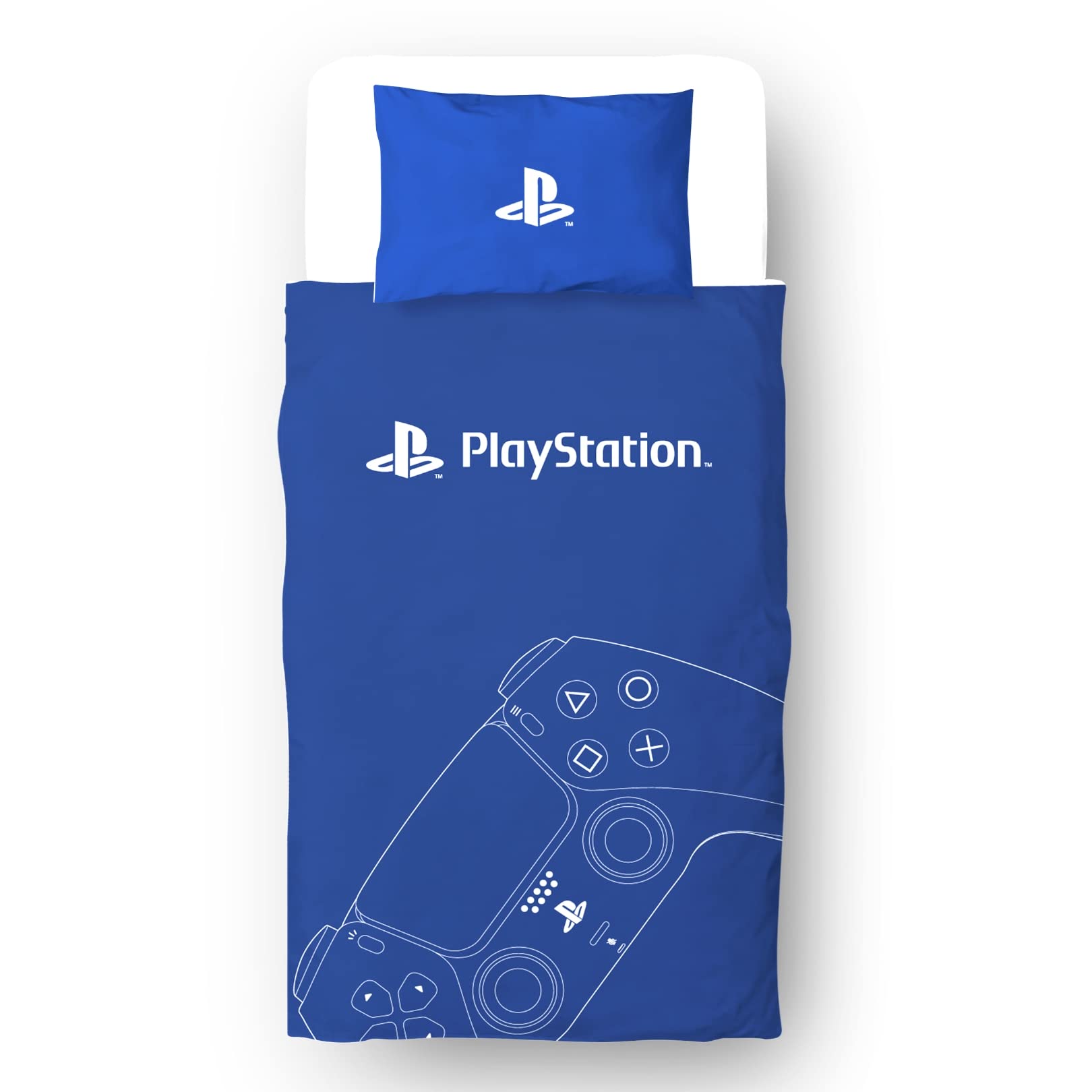 Sony Playstation Single Duvet Cover PS5 Hand Controller Design Bedding Set