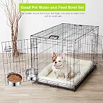 2 Pcs Small Pet Dog Food Water Bowl for Cage Stainless Steel Non-Spill Kennel Hanging Cats Pets Bowls with Clamp Holder Crate Feeder Dish for Small Dogs Pets (4.7x1.9'' & 3.9x1.7'') - Image 3