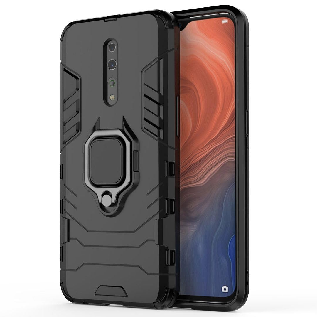 Case for Oppo Reno 6Z, Ring Kickstand Hybrid 2 in 1 [PC & Silicone