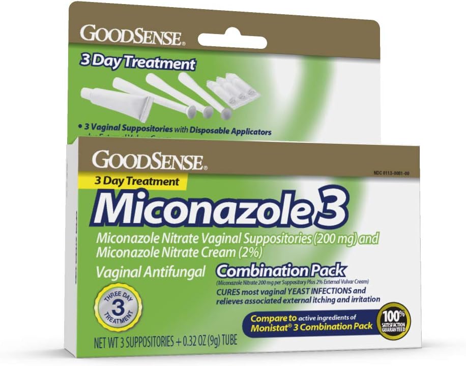 Good Sense Miconazole Nitrate l Suppositories (200 mg) and Miconazole Nitrate Cream (2%)