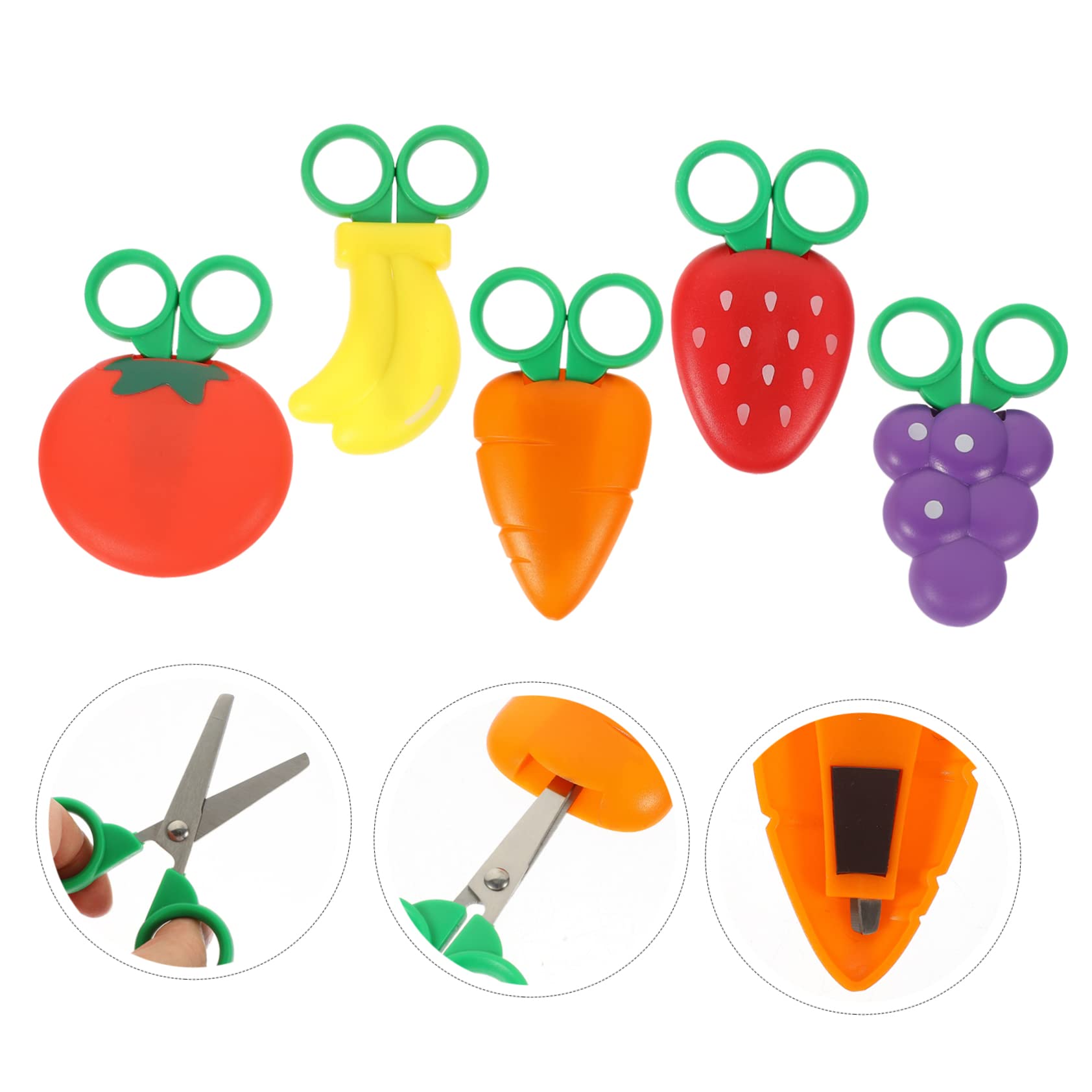 VILLCASE 15stücke Teiliges Niedlicher Fruchtscheren Für Bastelarbeiten Magnetische Kinderscheren Mit Designs Für Scrapbooking Und -projekte Für Schule Und Kreative Aktivitäten