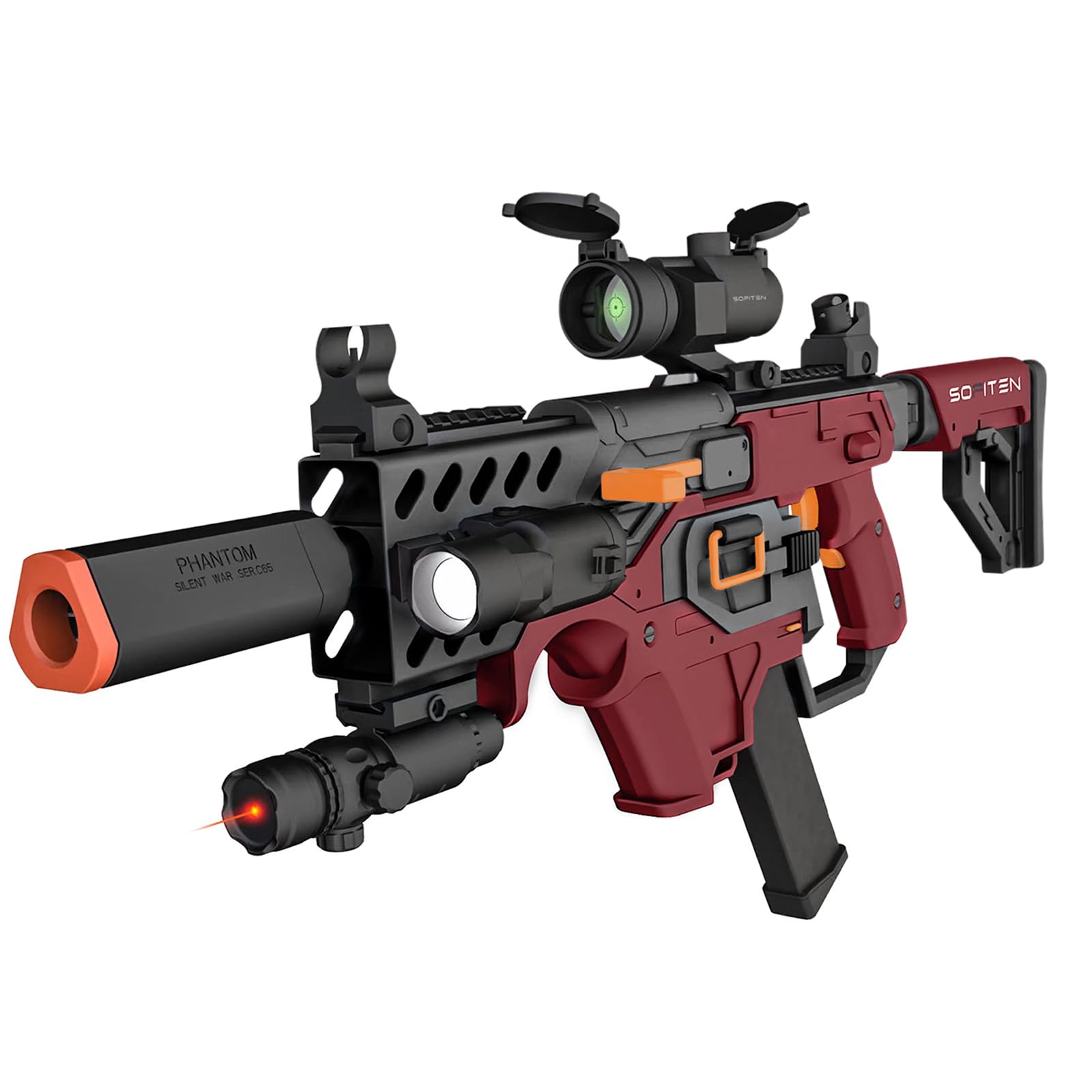 Toy Gun Automatic Sniper Rifle with Tactical Vest Kit, Scope Toy Foam Blaster Dart Toys with 120 Darts IR and Flashlight Shooting Outdoor Activity Game Birthday Xmas Gift for Kids Age 8+