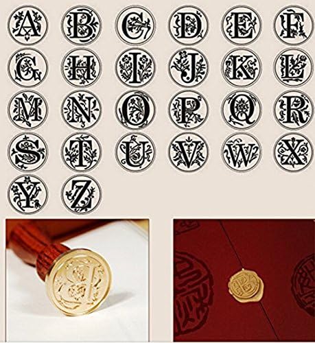 Miniatura 7 de Luxury Letter R Wood Gift Box Pack Vintage Alphabet Initial Engraved Wedding Invitation Classical Old-fashioned Antique Wax Seal Sealing Stamp Wax